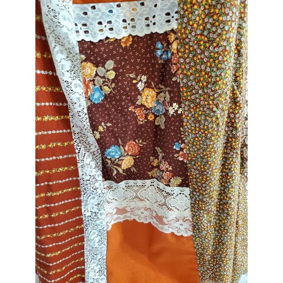 Carefree Fashions Patchwork Hippie Maxi Skirt Womens XL Floral Boho Fall Lined - Picture 7 of 16